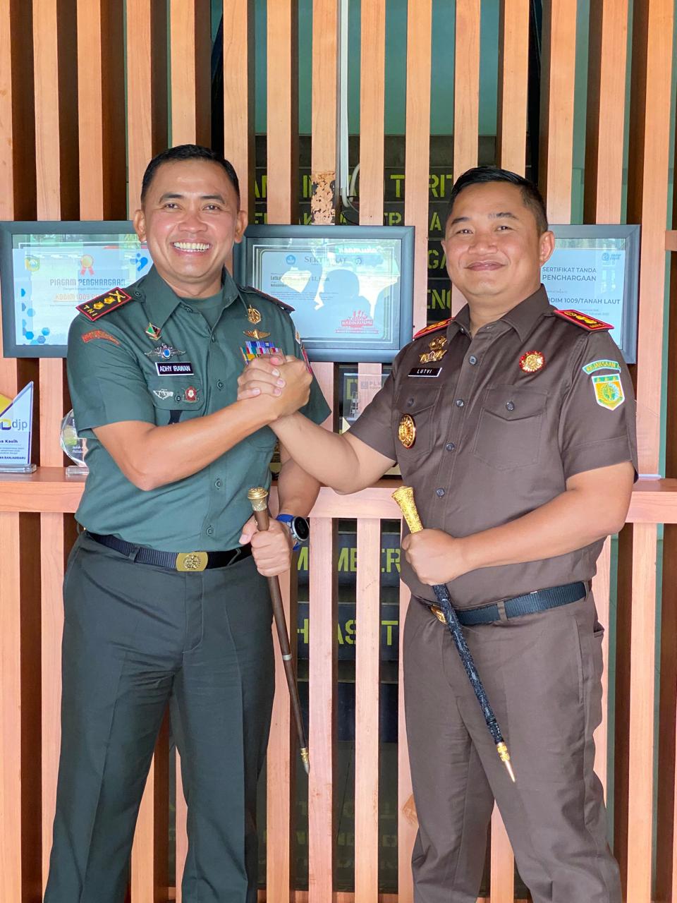 Pererat Sinergi, Dandim 1009/Tanah Laut Terima Kunjungan Silaturahmi Kepala Kejari Tanah Laut