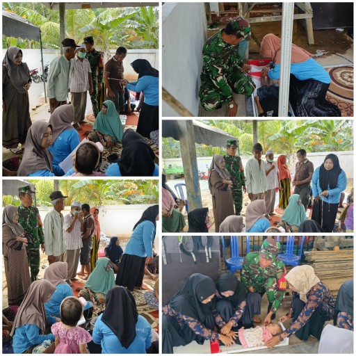 Babinsa Koramil Batang Alai Selatan Dampingi Kegiatan Posyandu Kasih Ibu