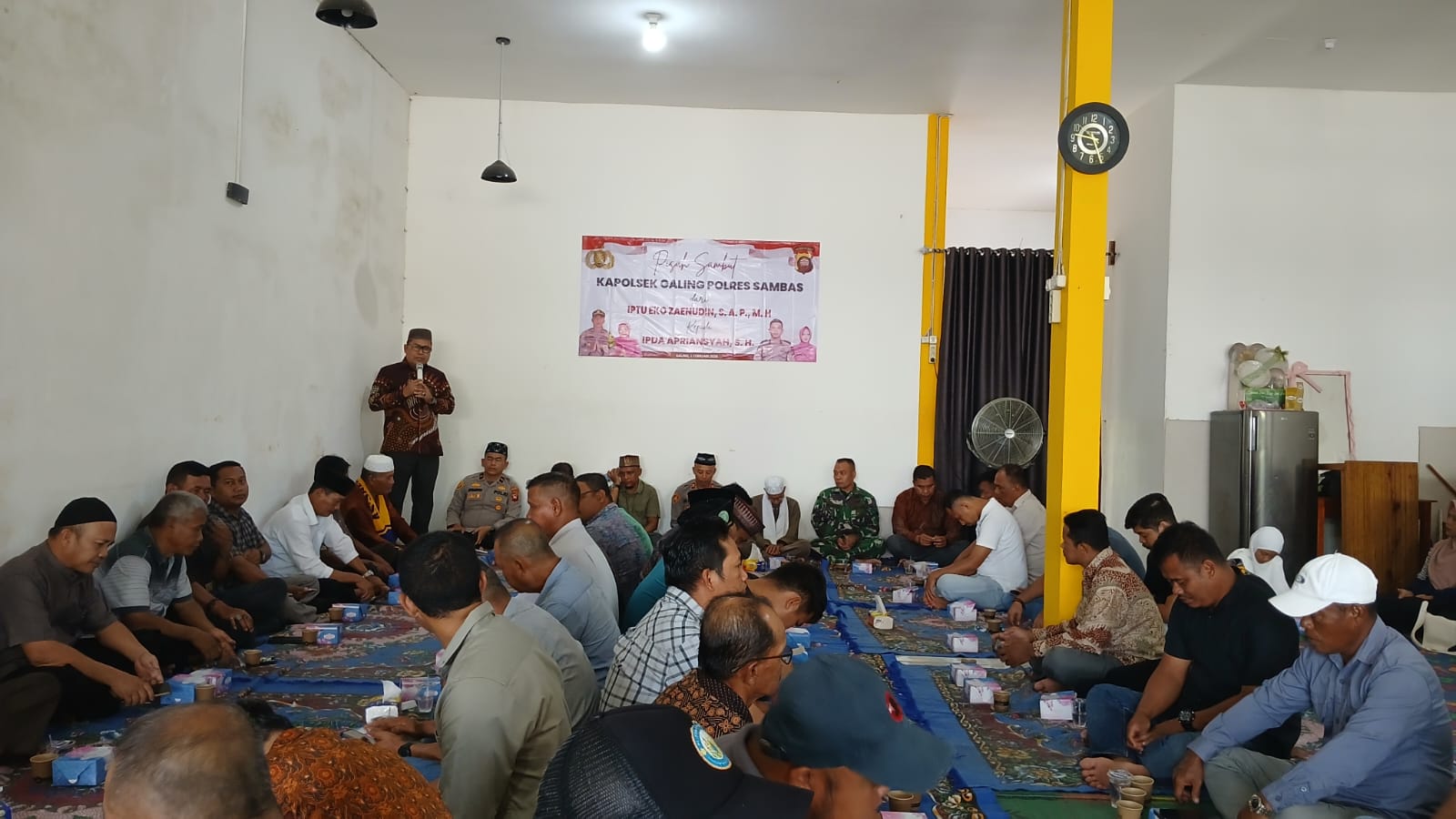 Anggota Koramil 07/Teluk Keramat Hadiri Pisah Sambut Kapolsek Galing