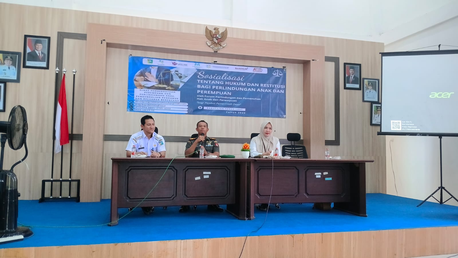 Danramil 1000-02/Pelaihari Hadiri Sosialisasi Hukum dan Restitusi, Tekankan Larangan Kekerasan Terhadap Anak