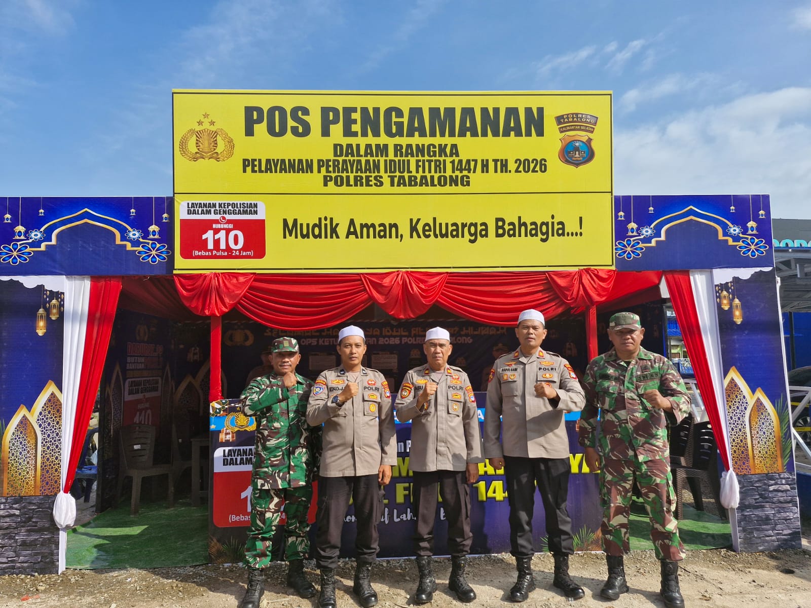 Sinergi TNI–Polri, Kodim 1008/Tabalong Bantu Pengamanan Mudik di Tabalong