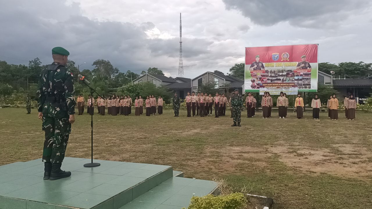 Kodim 1208/Sambas Laksanakan Pembinaan Korp Kadet Republik Indonesia Triwulan II Semester I Tahun 2026
